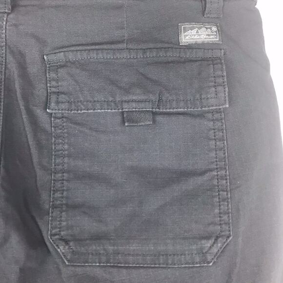Eddie Bauer Canvas Pants Crop Tapered Mid Rise Dark Gray Pockets Hiking Size 6 - Picture 4 of 9